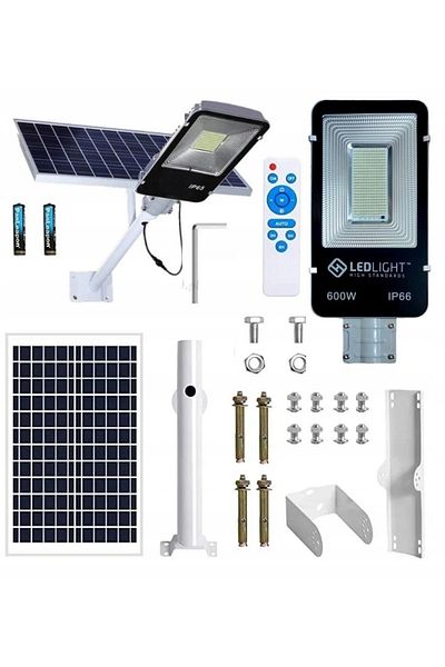 Azaris LAMPĂ STRADALĂ SOLARĂ LED DE EXTERIOR MARE, CU SENZOR PUTERNIC DE 600W