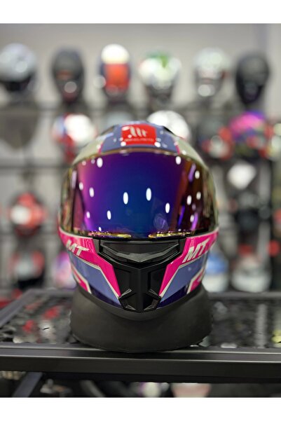 MT Helmets Stinger Tron Parlak Kask (Şeffaf Vizörlü)