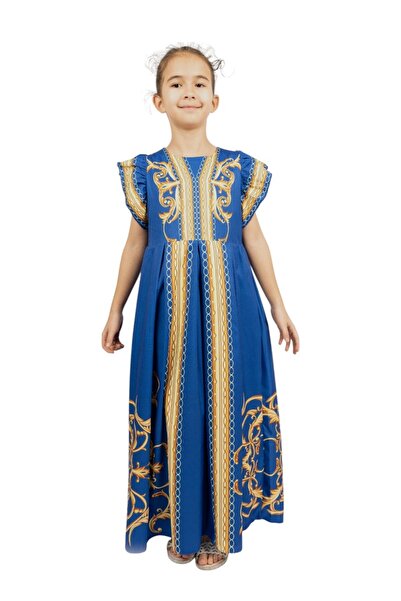 ddaniela فستان عباية أزرق سماوي من دي دانييلا - أزرق