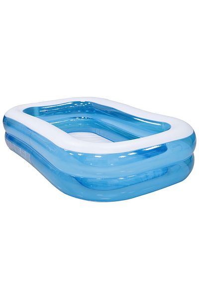 ZanaCasei Inflatable rectangular children's pool 201 x 150 x 51 cm - White/Blue, Resistant Vinyl