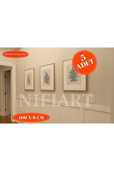 nifiart İskandinav Duvar Çıtası 100cm X 8 Cm (5 ADET) Çocuk Odası Duvar Dekorasyonu , Duvar Çıtası