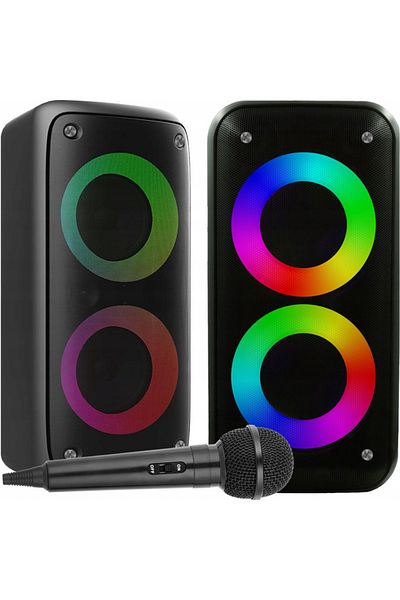 Azaris BEZPRZEWODOWY GŁOŚNIK BLUETOOTH XXL KOLUMNA PARTY KARAOKE BOOMBOX MIKROFON