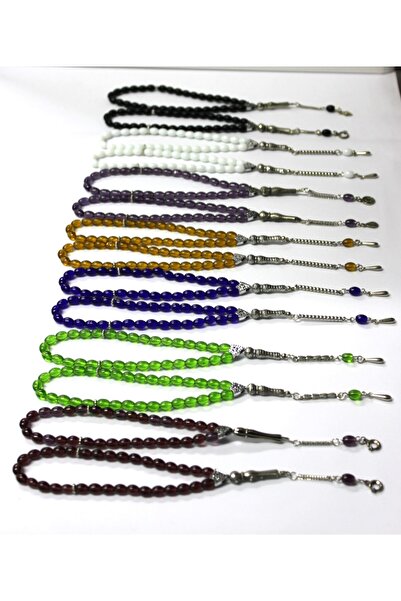 Lio20 Set de mărgele de rugăciune din sticlă de 14 bucăți cu pietre de onix -...