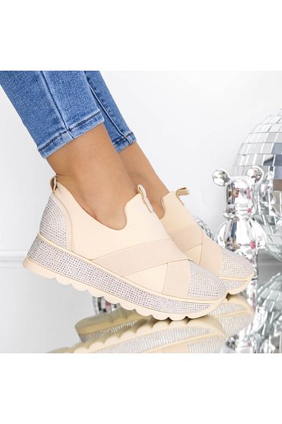 mei Women's Sports Shoes 3KMD16 Beige