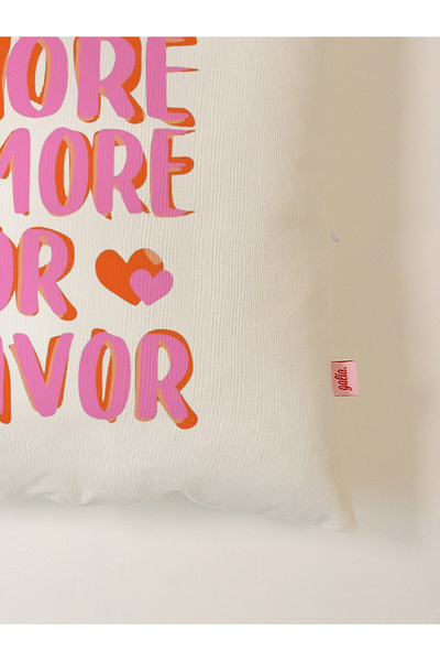 Galia Tasarım More Amore Por Favor Written Pillow Case 45X45 cm
