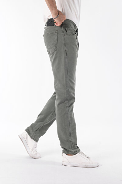 comstar Men's Cotton High Waist Loose Green Baggy Jeans