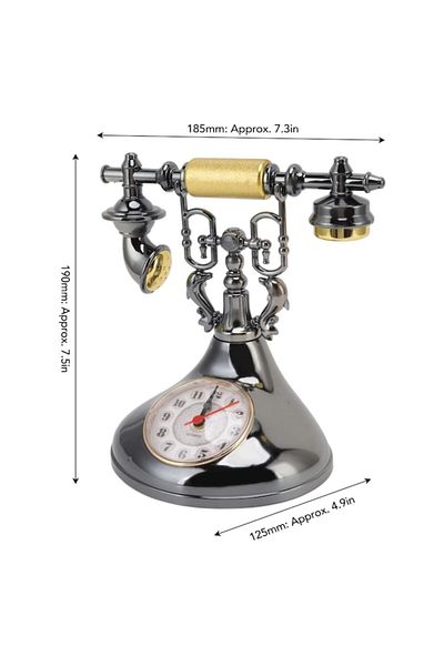BLA BLA FOAM Decorative Vintage Clock in Retro Telephone Shape with Alarm ON/OFF – Classic Design, Quartz, 19x1