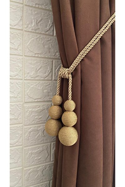 Helezoni Perde Aksesuarı Perde Bracol Kat Kat İp sarım Perde Bağı 1 ADET KORNİŞE TAKILIR