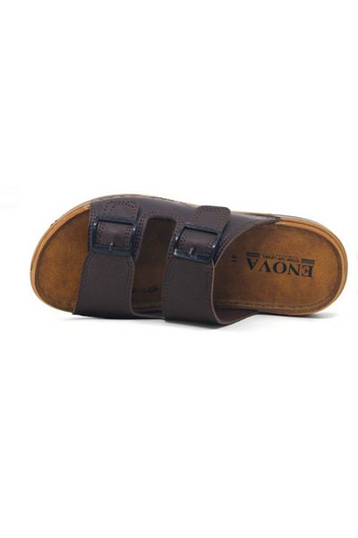 Benittokids Enova Men's Artificial Leather Orthopedic Double Monta Sole Adjustable Buckle Stitched Stylish Home and Outdoor Slippers