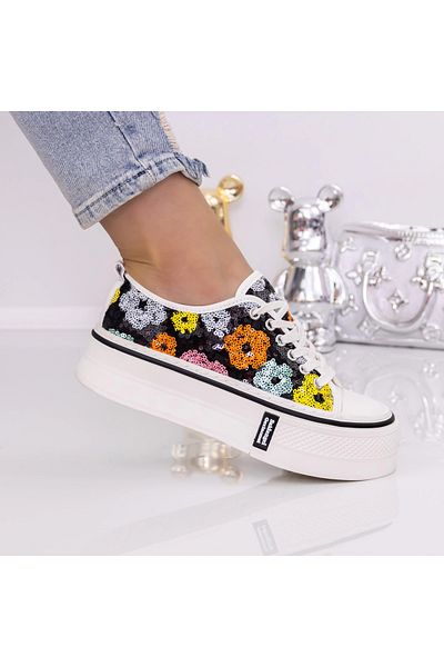 mei Pantofi Sport Dama cu Platforma 3AL19 Negru