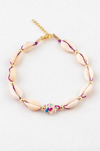 Sortie Aksesuar Renki Sea Turtle Figured Seashell Drawstring Anklet