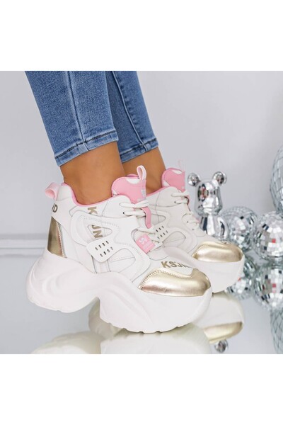 mei Pantofi Sport Dama cu Platforma 3SJN25 Bej