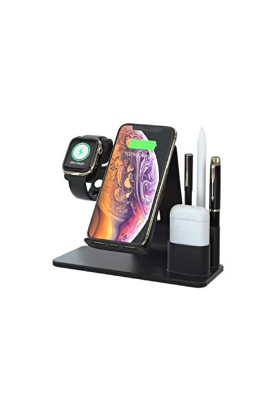Microcase 3in1 Kalemlik Bölmeli Wireless Kablosuz Şarj Cihazı Standı - AL5319