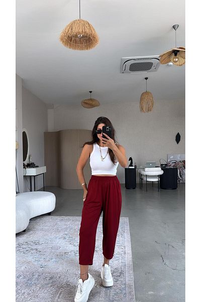 Buket Teke Burgundy Modal Baggy Tracksuit
