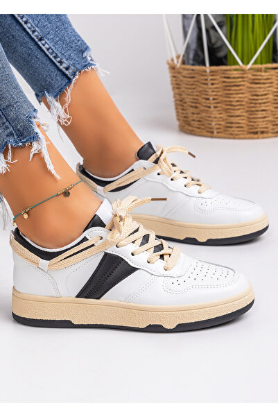 starlike Pantofi sport dama albi cu negru A098