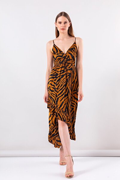 KASHA 23YE04 Askılı Desenli Elbise