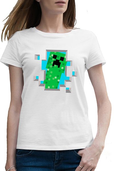 OEM Tricou femei Creeper Blue Sky Minecraft