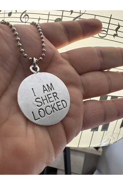 Herşey Nota I Am Sher Locked Locket Necklace – Sherlock Themed Unisex Metal Jewelry with 60 cm Chain