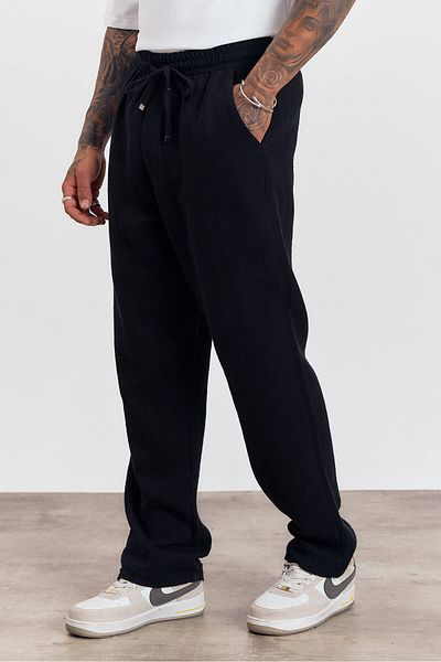 Weyeze Elastic Waist Lace-Up Loose Cut Trousers Ag-Y23113Lns