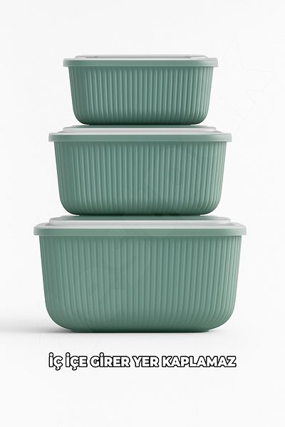 Destpak 3 Pcs Microwave Compatible Plastic Storage Containers - with Lids - with Microwave Plugs - 3 Sizes