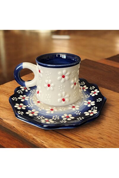 WPAWZ Handmade Embossed Flower Patterned Cup Set for 2 People