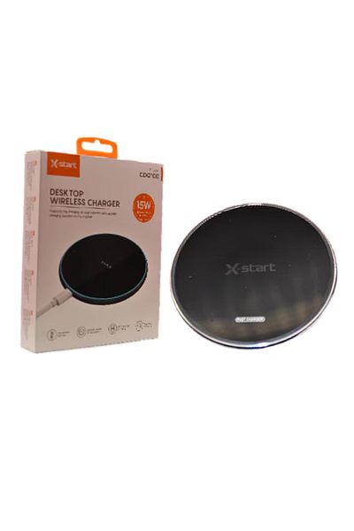 FOTOFUN Încărcător wireless de birou de 15 W, tehnologie avansată, negru, încărcare rapidă cu lumină ambientală