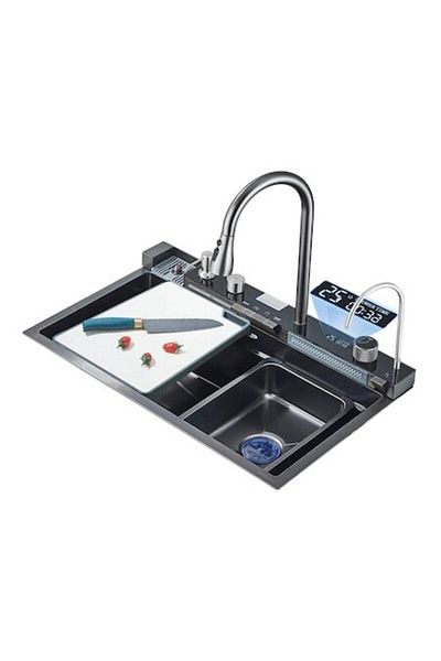 stuffix Multifunctional Kitchen Sink with All Accessories Included, 75x46 cm