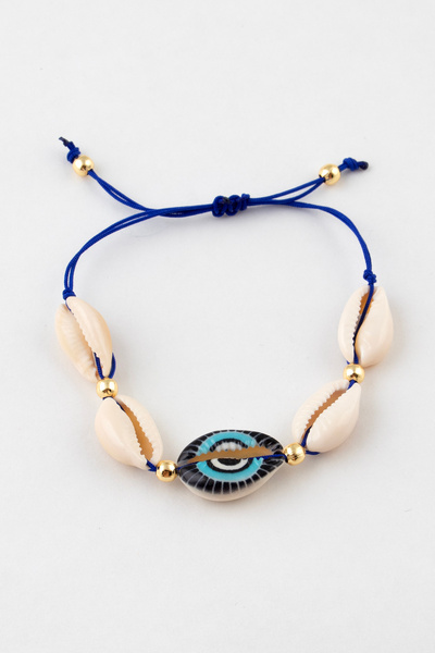 Sortie Aksesuar Nazar bead patterned seashell figurine adjustable length rope...