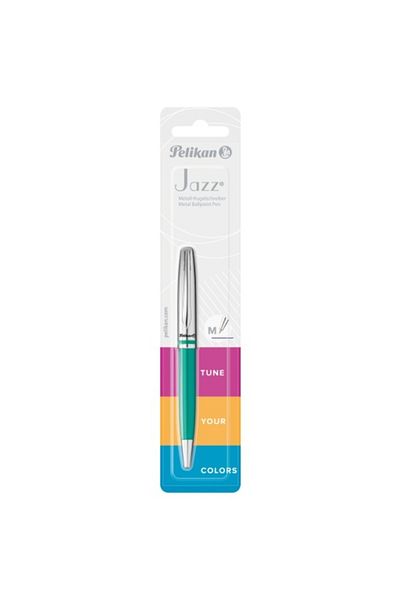 Pelikan Pix cu bilă Jazz Classic din metal, material metal, culoare turcoaz, albastru cerneală, blister