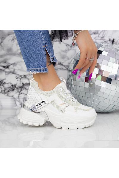 mei Women's Platform Sneakers 2SZ1 White
