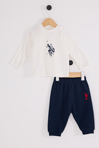 U.S. Polo Assn. Lisanslı Erkek Bebek Alt Üst 3 Parça Takım