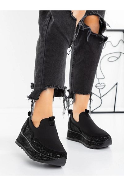 mei Women's Platform Sneakers 3AGZ122 Black