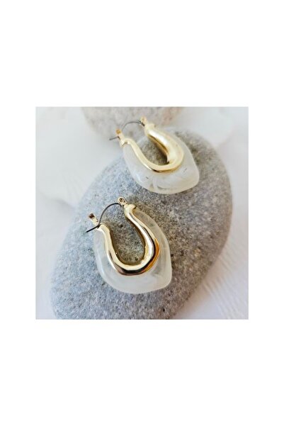 berckaccessories Mineli Çiçek Desenli Küpe