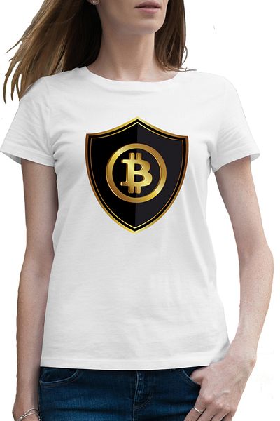 OEM Tricou femei Bitcoin Shield Blockchain