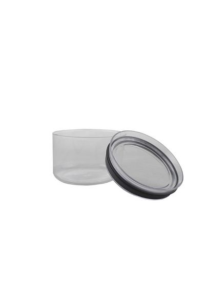 gogiva Food box, plastic, transparent, cylindrical, low, versatile, for storing spices and condiments, 0.4L