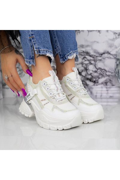 mei Women's Platform Sneakers 2SZ1 White