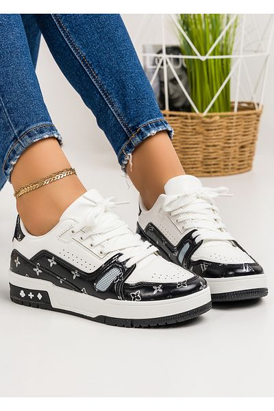 starlike Pantofi sport dama albi cu negru A132