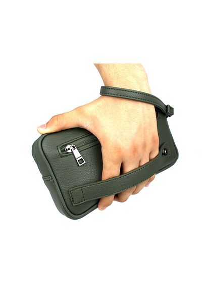 deri,se club Men's Khaki Color Hand and Bracelet Belted Portfolio Bag Hand Bag