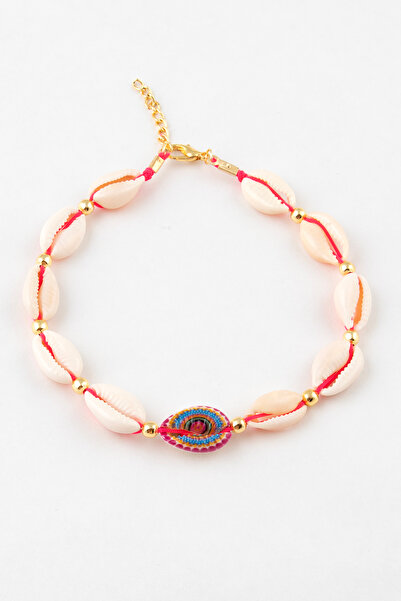 Sortie Aksesuar Ethnic Pattern Seashell Figured Seashell Drawstring Anklet