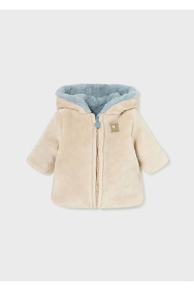 MAYORAL Baby Boy Double Sided Fur Coat Blue