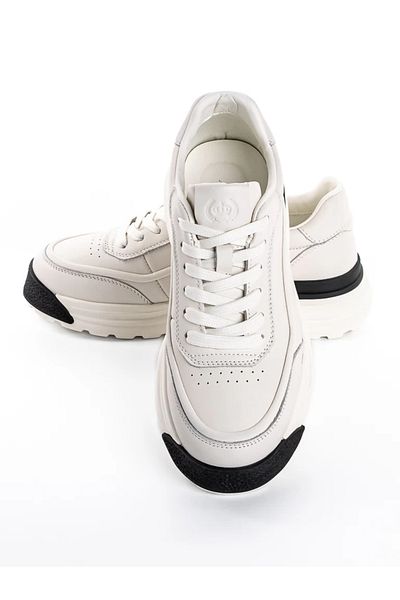 advancer Men's Sports Shoes Made of Genuine Leather 24203 White