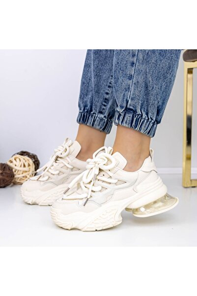 mei Дамски спортни обувки 3WL137 Бежови