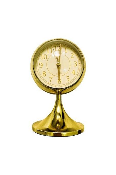 BLA BLA FOAM Retro Metal Desk Clock with Alarm and LED – Elegant Design, Gold, 18x12 cm