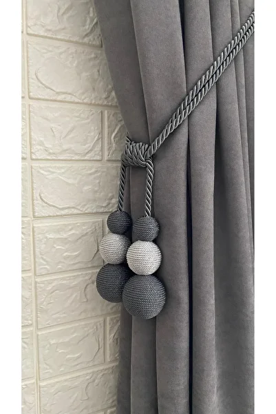 Helezoni Curtain Accessory Curtain Bracol Layer by Layer Rope-Wrapped Curtain Tie 1Pcs Attached to Corner