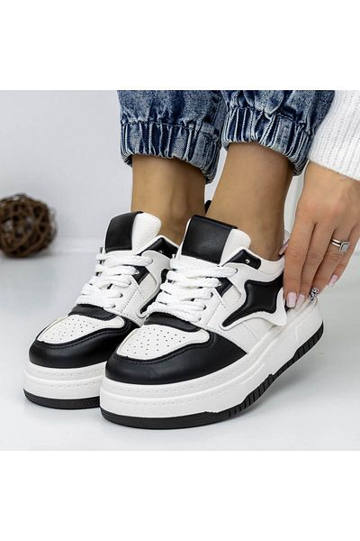 mei Women's Sports Shoes 3WL160 Black-White