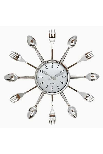BLA BLA FOAM Decorative wall clock – model with spoons and forks, kitchen design 36 cm