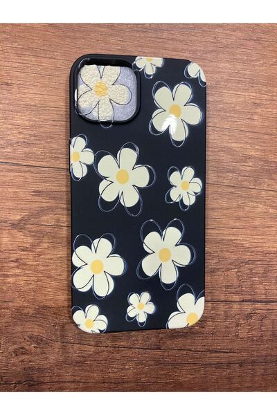 Newon حافظة هاتف آيفون 15 من السيليكون الفاخر بطبعة ديزي مخملية من الداخل