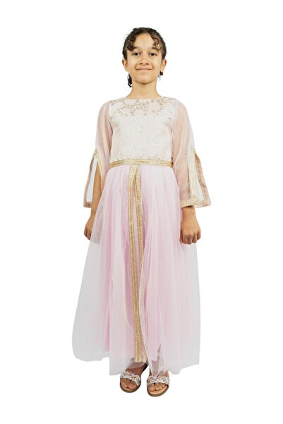 ddaniela فستان عباية وردي لامع من دي دانييلا - وردي فاتح