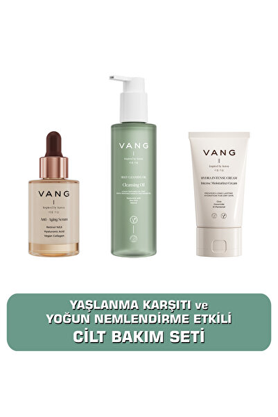 VANG Bakım Seti Yaşlanma Karşıtı Retinol + Nemlendirici Krem + Yağ Bazlı Maky...
