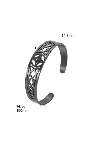 Viking Adjustable Witch Knot Design Tarnish&Rustproof 316L Steel Bracelet
